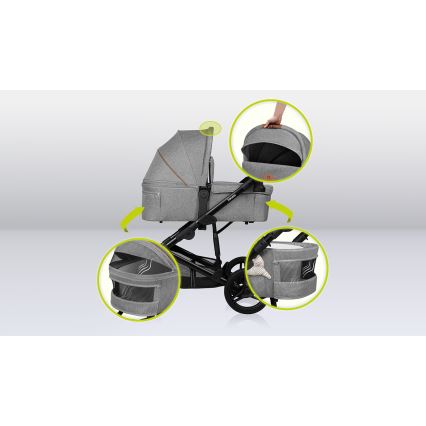 Lionelo - MARI TOUR 2-in-1 Combination Stroller Grey Stone