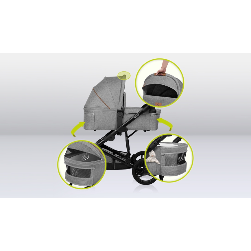 Lionelo - MARI TOUR 2-in-1 Combination Stroller Grey Stone