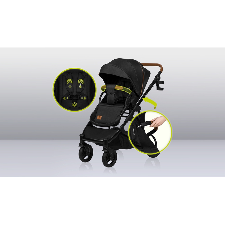 Lionelo - MARI TOUR 3-in-1 Combination Stroller Black Onyx