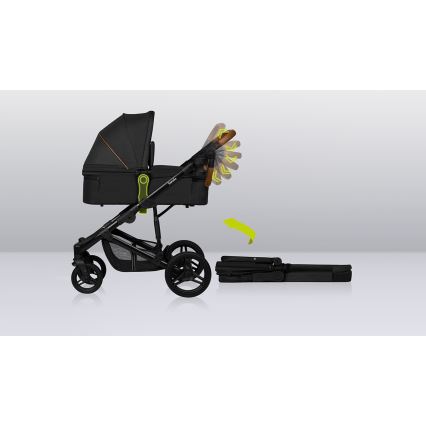 Lionelo - MARI TOUR 3-in-1 Combination Stroller Black Onyx