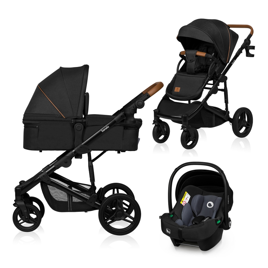 Lionelo - MARI TOUR 3-in-1 Combination Stroller Black Onyx