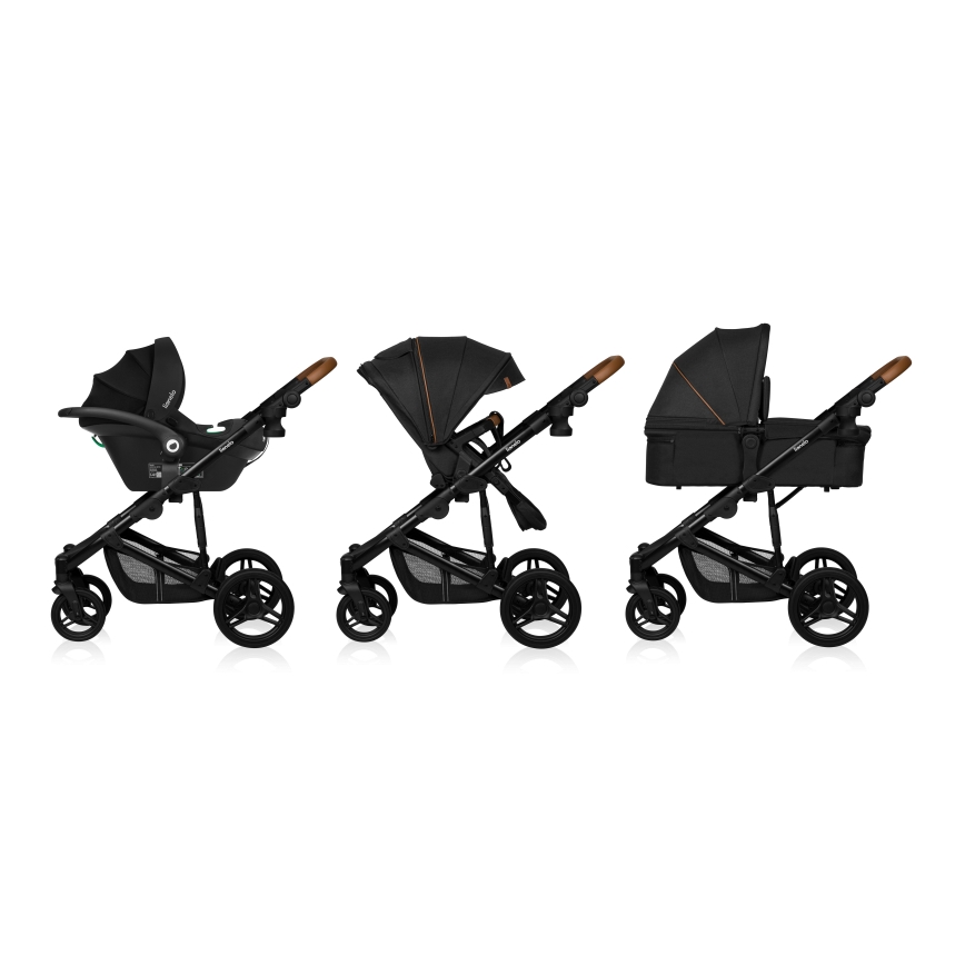 Lionelo - MARI TOUR 3-in-1 Combination Stroller Black Onyx