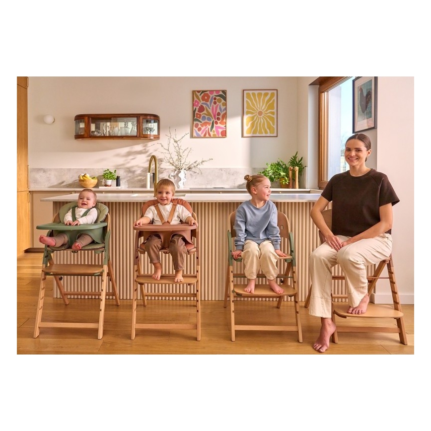 Lionelo - MEGAN 3-in-1 Children's Dining Chair, Green Wood