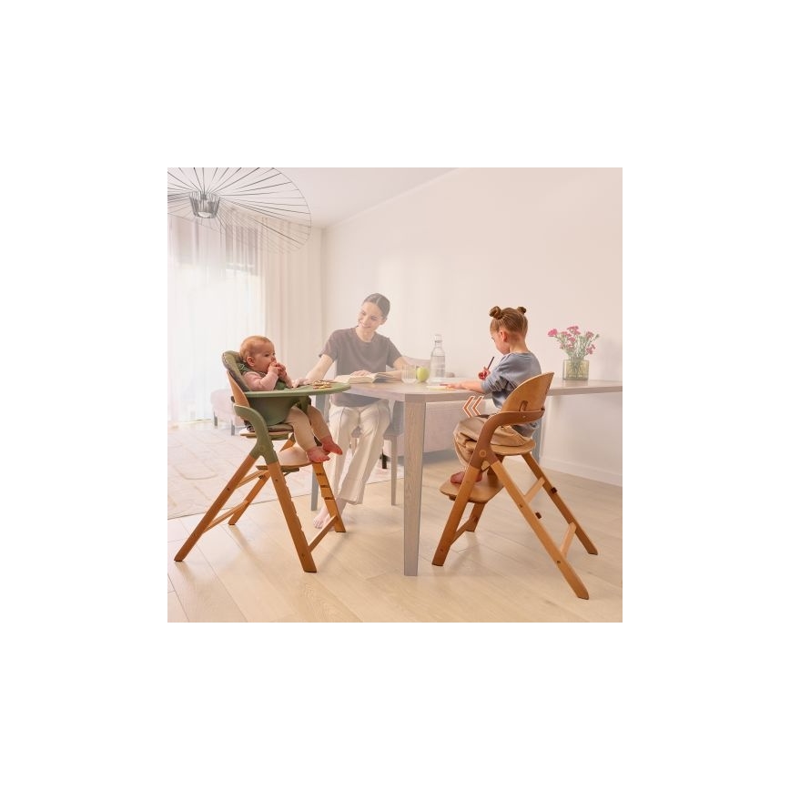 Lionelo - MEGAN 3-in-1 Children's Dining Chair, Green Wood