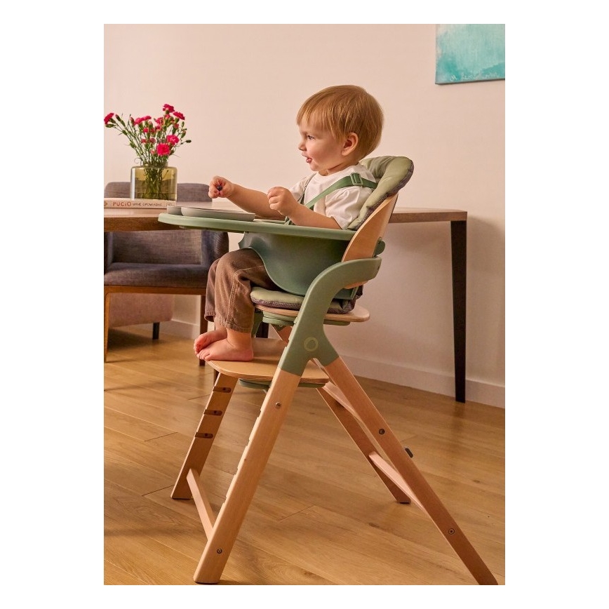 Lionelo - MEGAN 3-in-1 Kids' High Chair, Green Wood