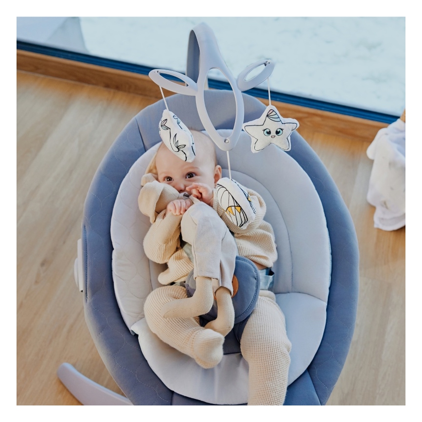 Lionelo - MELL Baby Rocker with Soothing Melodies, Grey Stone 4xAA + Remote Control