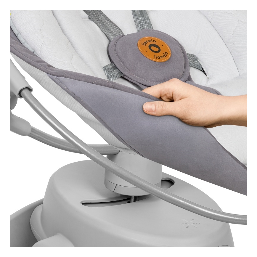 Lionelo - MELL Baby Rocker with Soothing Melodies, Grey Stone 4xAA + Remote Control