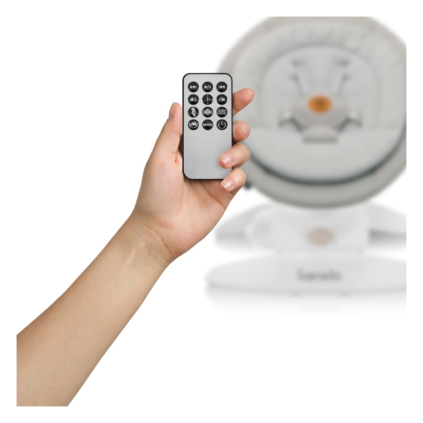 Lionelo - MELL Baby Swing with Music, Beige Sand, 4xAA + Remote Control