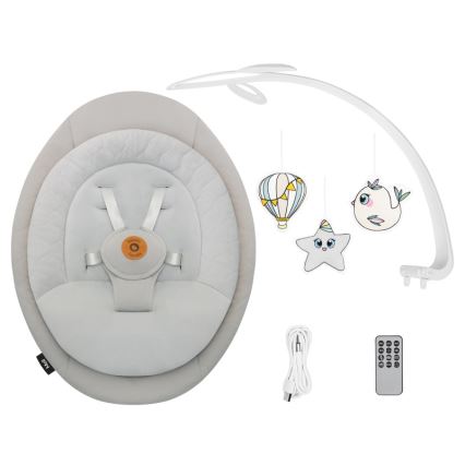 Lionelo - MELL Baby Swing with Music, Beige Sand, 4xAA + Remote Control