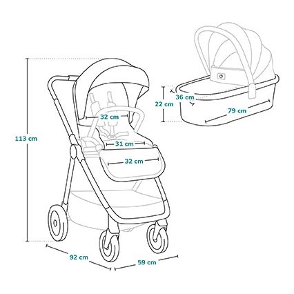 Lionelo - MERIL 2-in-1 Combination Stroller Beige Sand