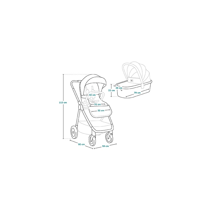 Lionelo - MERIL 2-in-1 Combination Stroller Beige Sand