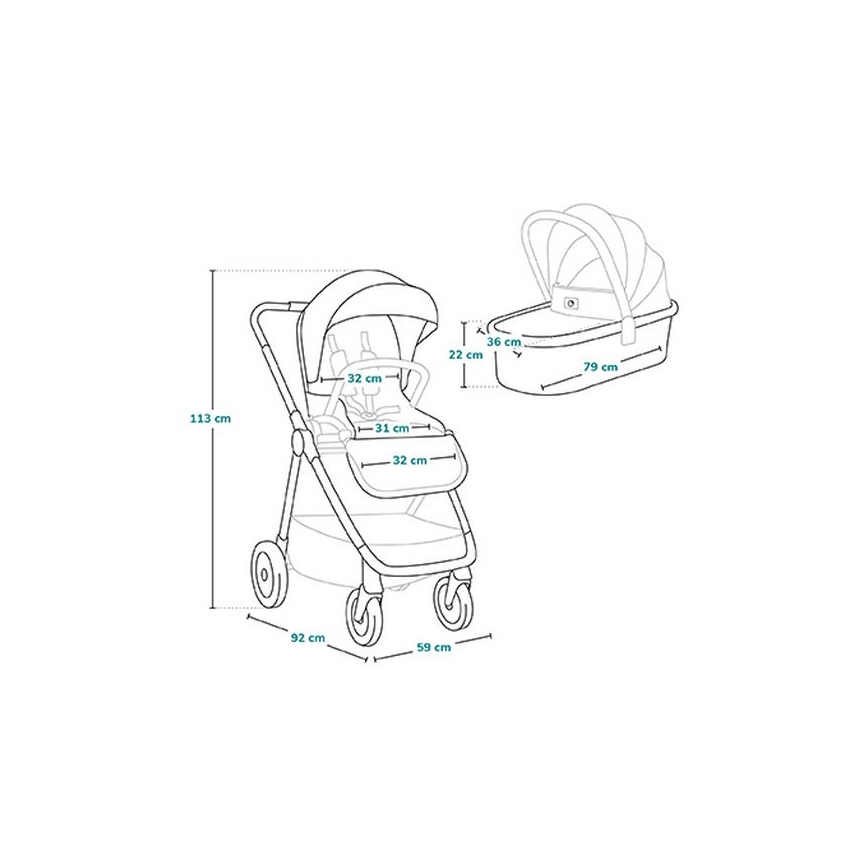 Lionelo - MERIL 2-in-1 Combination Stroller Grey Stone