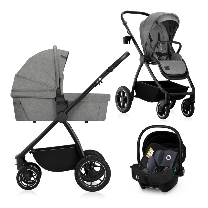 Lionelo - MERIL 3-in-1 Combination Stroller Grey Stone