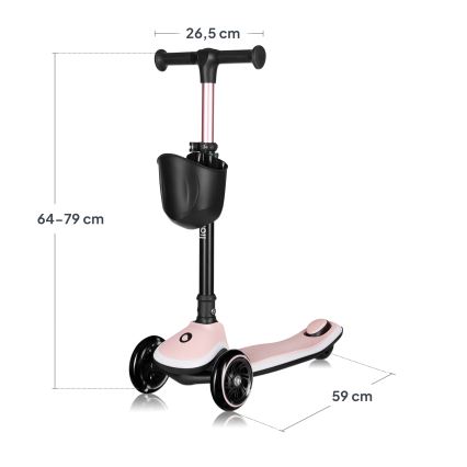 Lionelo - MEY Children's Scooter, 3x AAA, Pink Rose