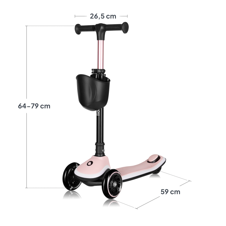 Lionelo - MEY Children's Scooter, 3x AAA, Pink Rose