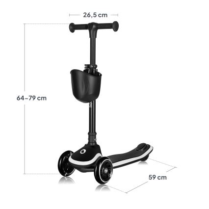 Lionelo - MEY Children's Scooter 3xAAA Black Onyx