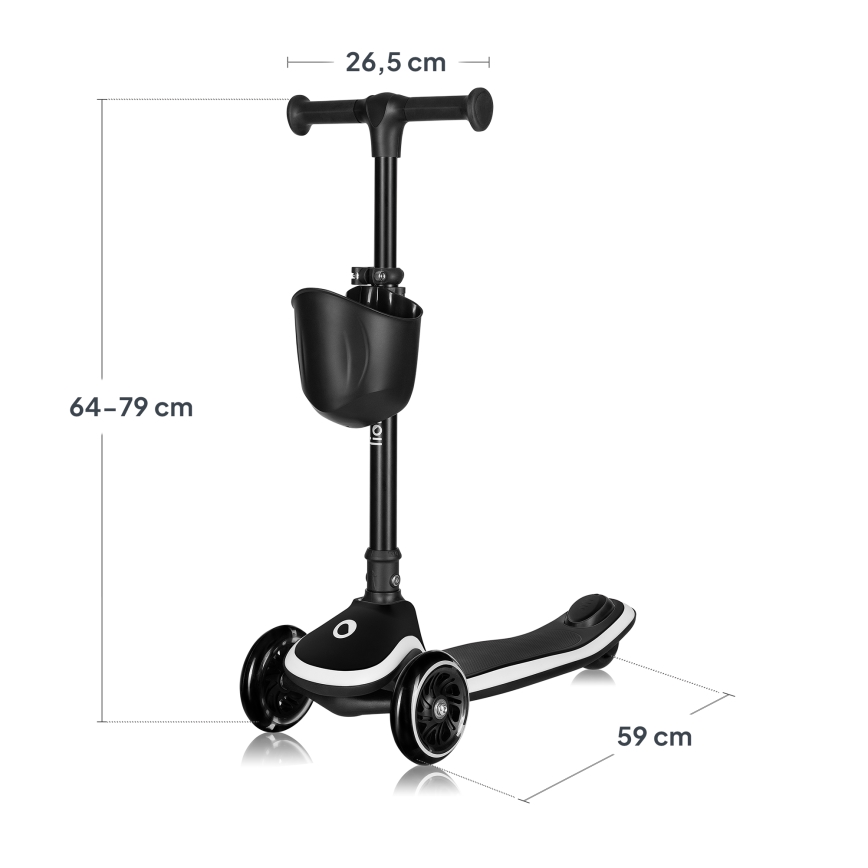 Lionelo - MEY Children's Scooter 3xAAA Black Onyx