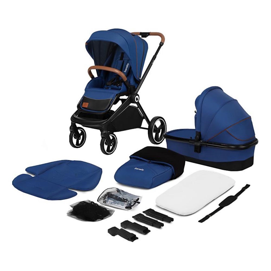 Lionelo - MIKA 2-in-1 Convertible Stroller, Navy Blue