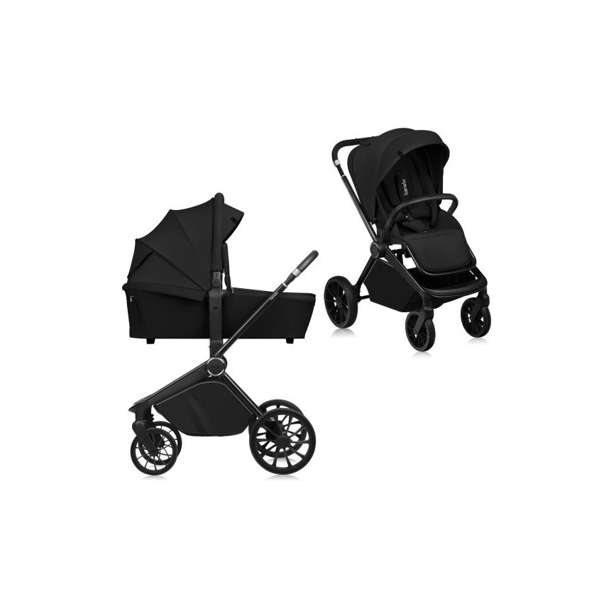 Lionelo - MIKA PLUS 2-in-1 Combination Stroller Black Onyx