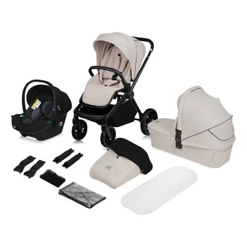 Lionelo - MIKA PLUS 3-in-1 Combination Stroller Beige Sand