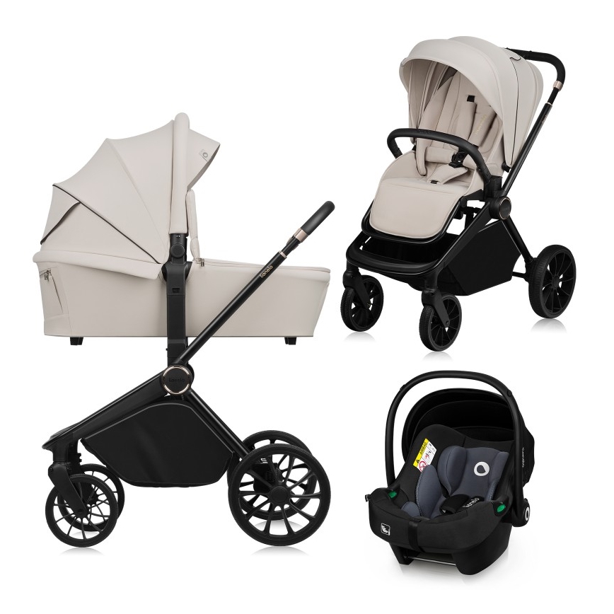 Lionelo - MIKA PLUS 3-in-1 Combination Stroller Beige Sand