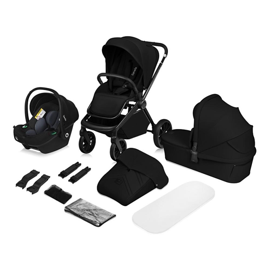 Lionelo - MIKA PLUS 3-in-1 Combination Stroller Black Onyx