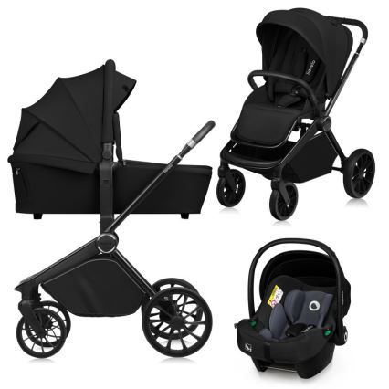 Lionelo - MIKA PLUS 3-in-1 Combination Stroller Black Onyx