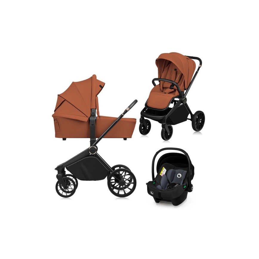 Lionelo - MIKA PLUS 3-in-1 Combination Stroller Brown Rust