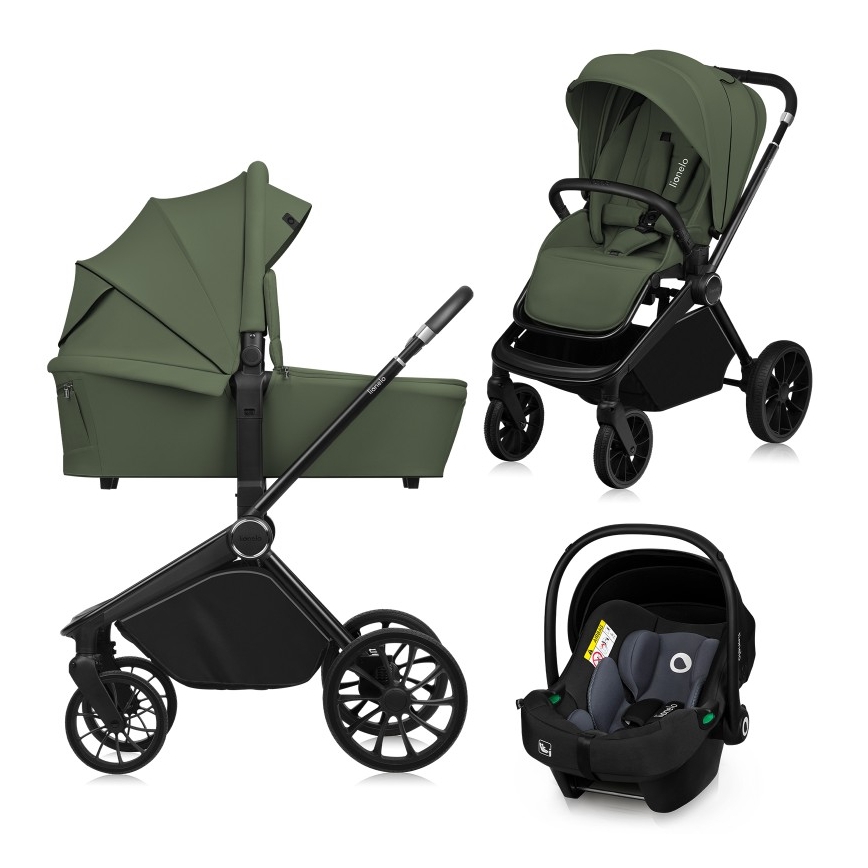 Lionelo - MIKA PLUS 3-in-1 Combination Stroller, Green Olive