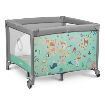 Lionelo - MILLE Playpen Grey Green