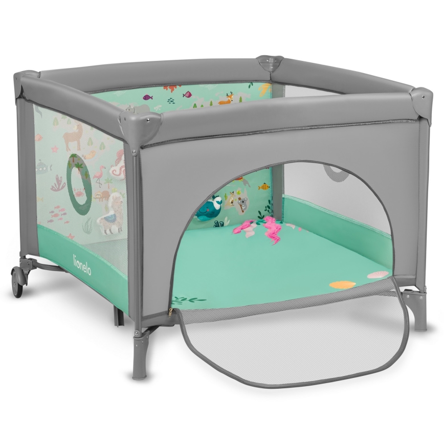 Lionelo - MILLE Playpen Grey Green