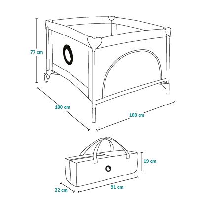 Lionelo - MILLE Playpen Grey Green