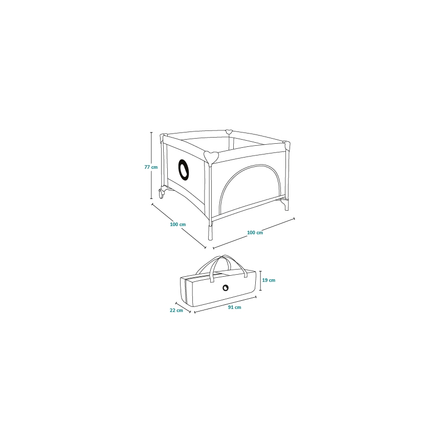Lionelo - MILLE Playpen Grey Green