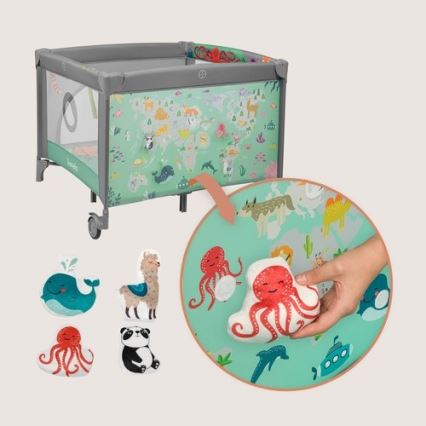 Lionelo - MILLE PLUS Playpen Grey Green