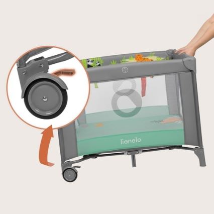 Lionelo - MILLE PLUS Playpen Grey Green