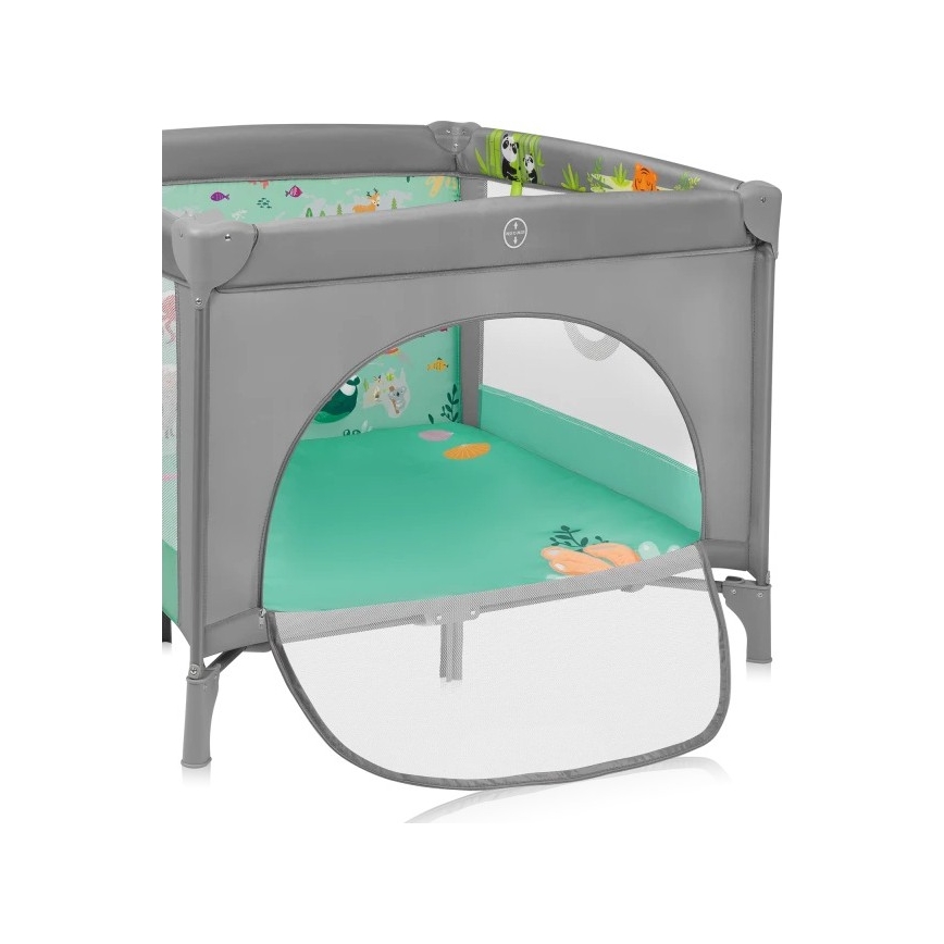 Lionelo - MILLE PLUS Playpen Grey Green