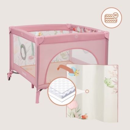 Lionelo - MILLE PLUS Playpen, Pink
