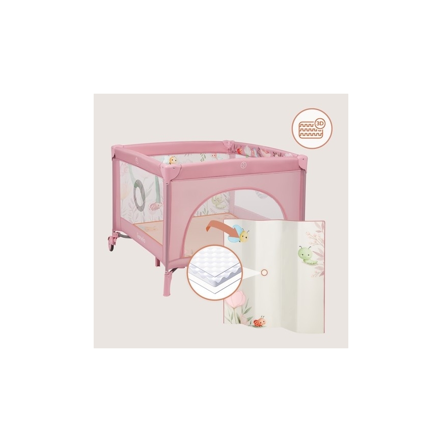 Lionelo - MILLE PLUS Playpen, Pink