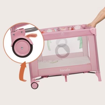 Lionelo - MILLE PLUS Playpen, Pink