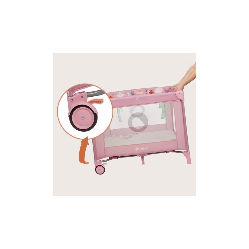 Lionelo - MILLE PLUS Playpen, Pink