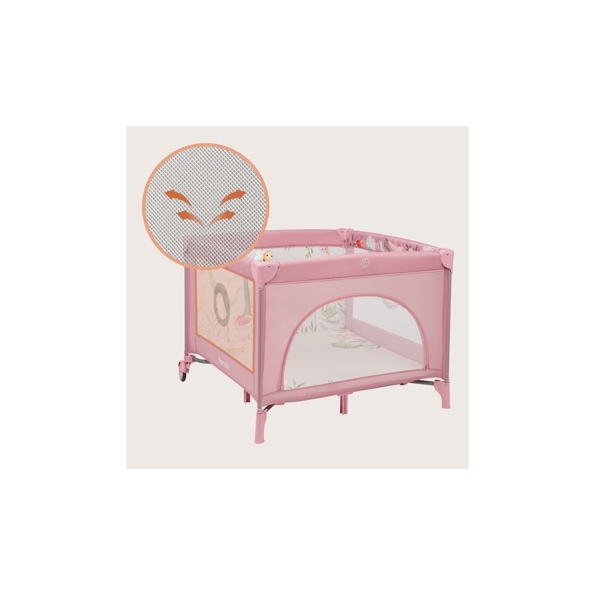 Lionelo - MILLE PLUS Playpen, Pink