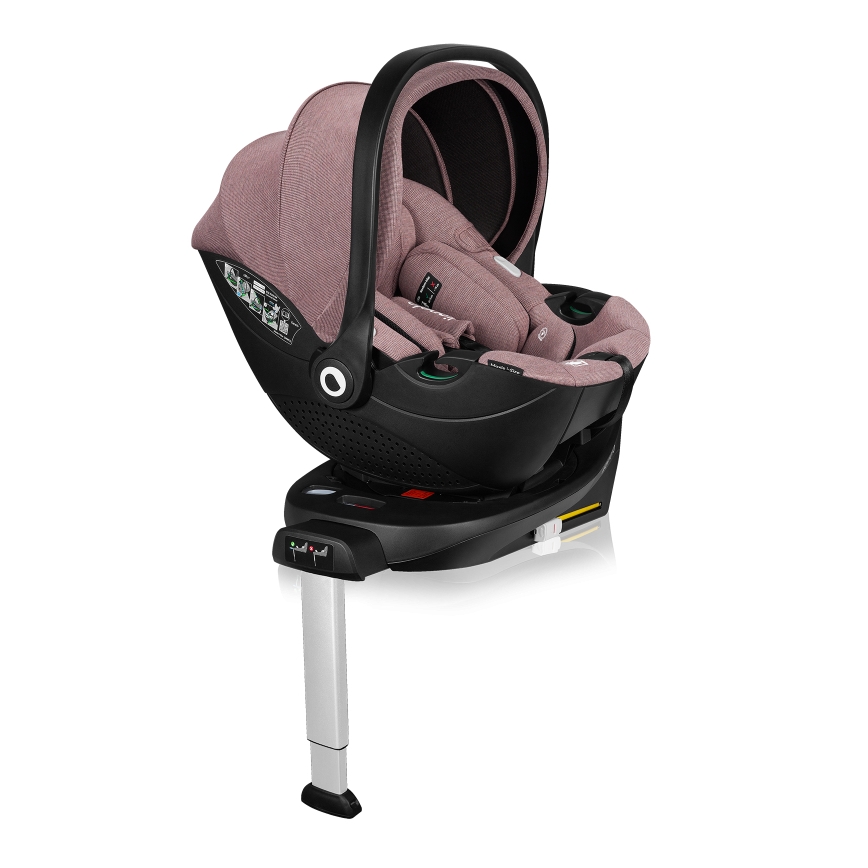 Lionelo - MOXIE SET i-Size Rotating Car Seat with Base, 40-87 cm, Pink Mauve