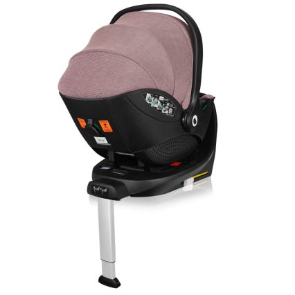 Lionelo - MOXIE SET i-Size Rotating Car Seat with Base, 40-87 cm, Pink Mauve