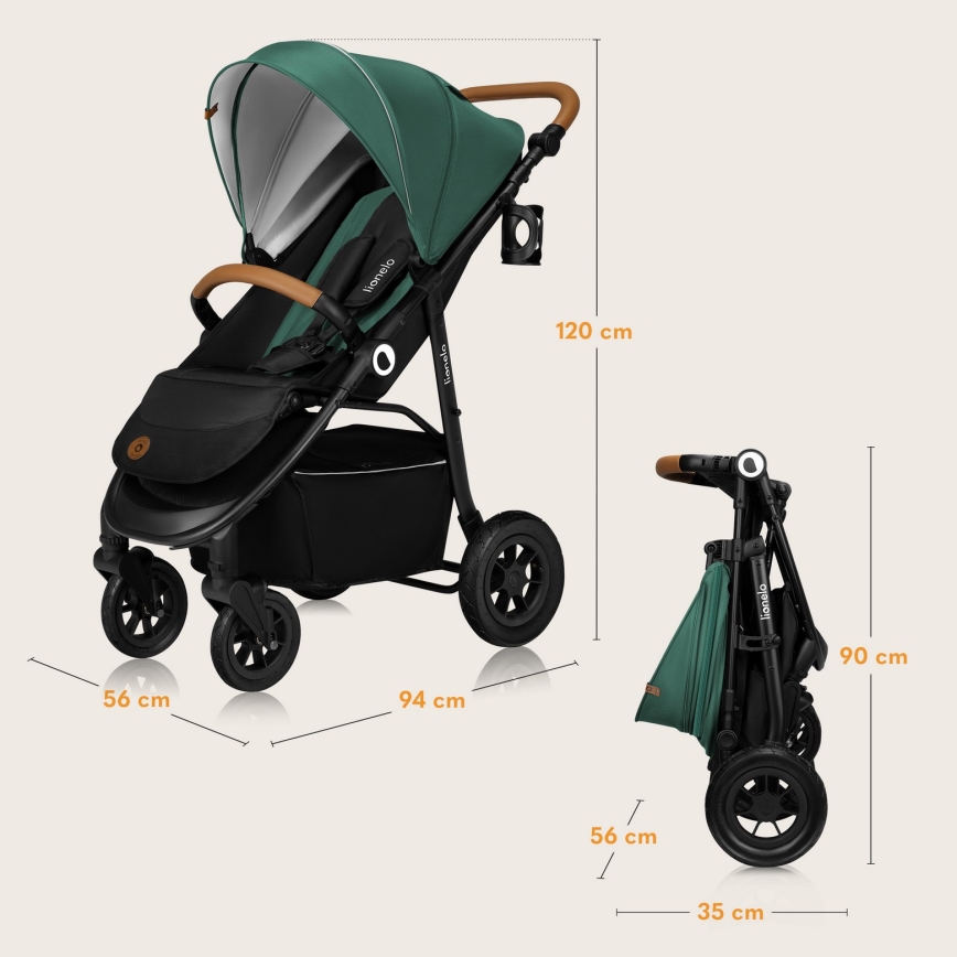 Lionelo - NATT Sport Stroller, Emerald Green
