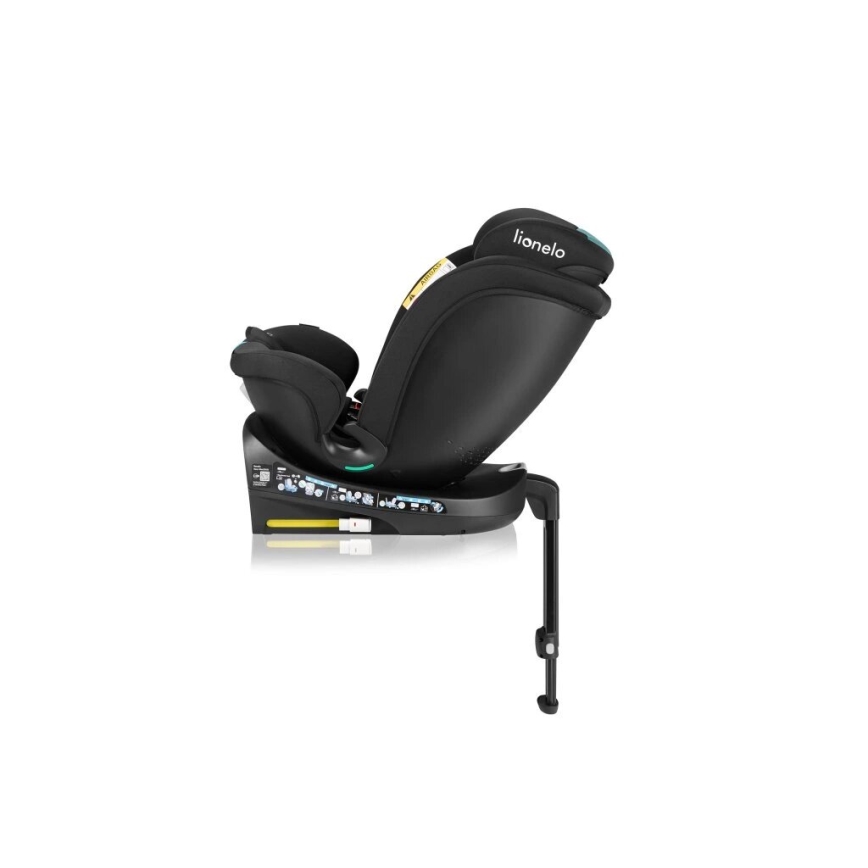 Lionelo - NAVY i-Size Rotating Car Seat with Base 40-150 cm Black/Turquoise