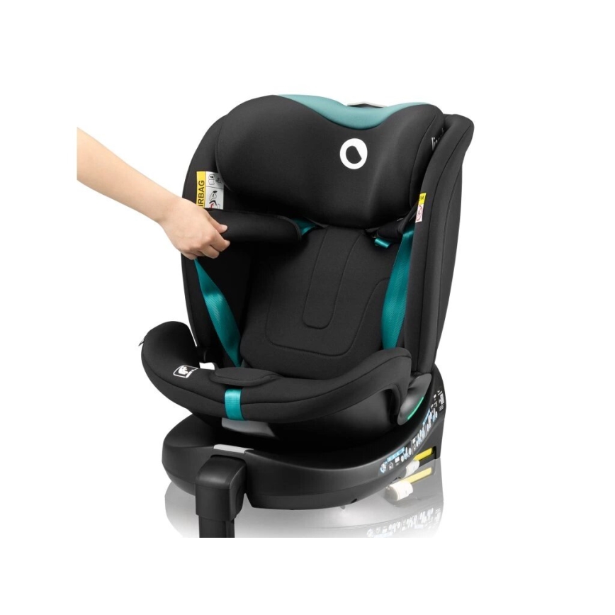 Lionelo - NAVY i-Size Rotating Car Seat with Base 40-150 cm Black/Turquoise