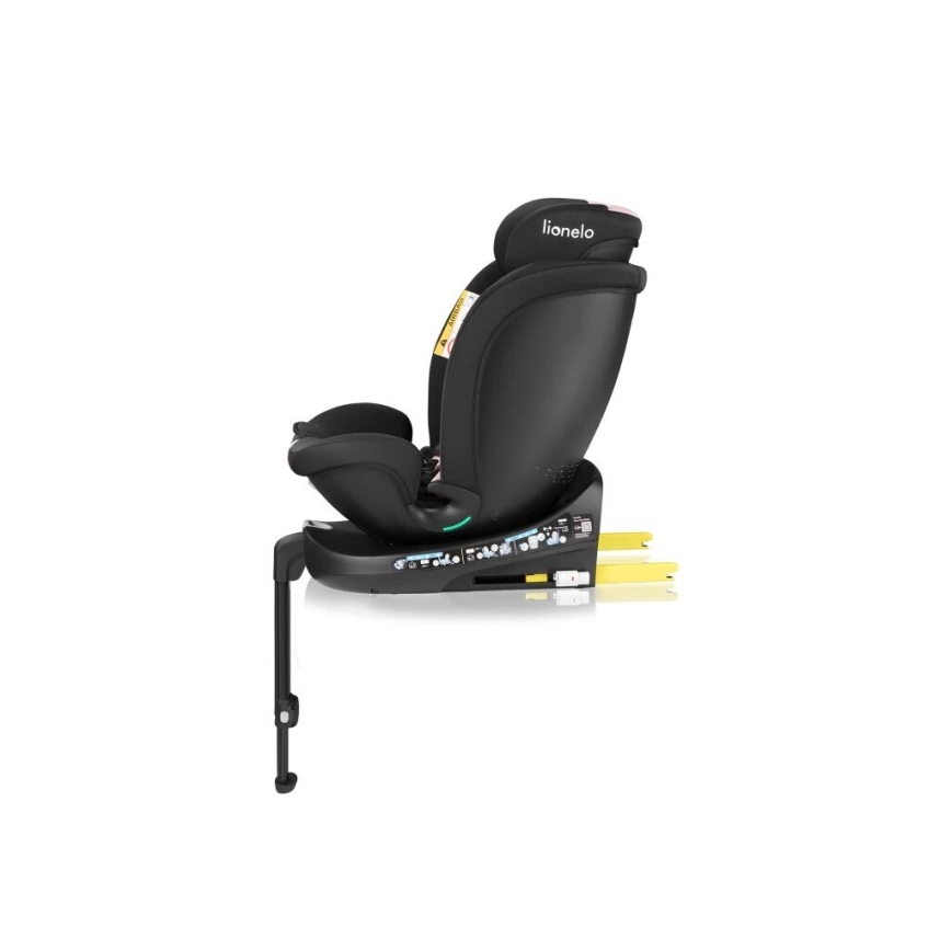 Lionelo - NAVY i-Size Rotating Child Car Seat with Base 40-150 cm Black/Pink