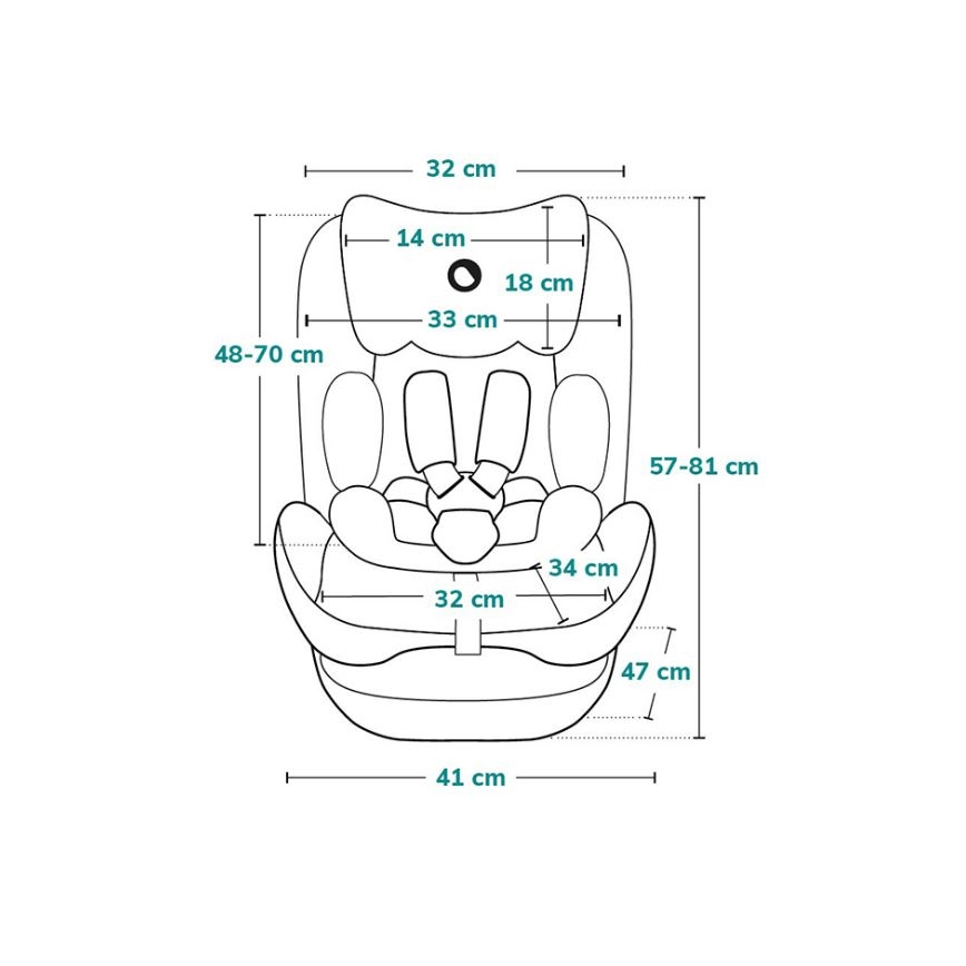 Lionelo - NEAL i-Size Child Car Seat, 100-150 cm, Green Turquoise