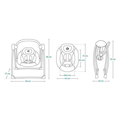 Lionelo - OTTO Baby Rocker 4xLR14 Cozy Grey