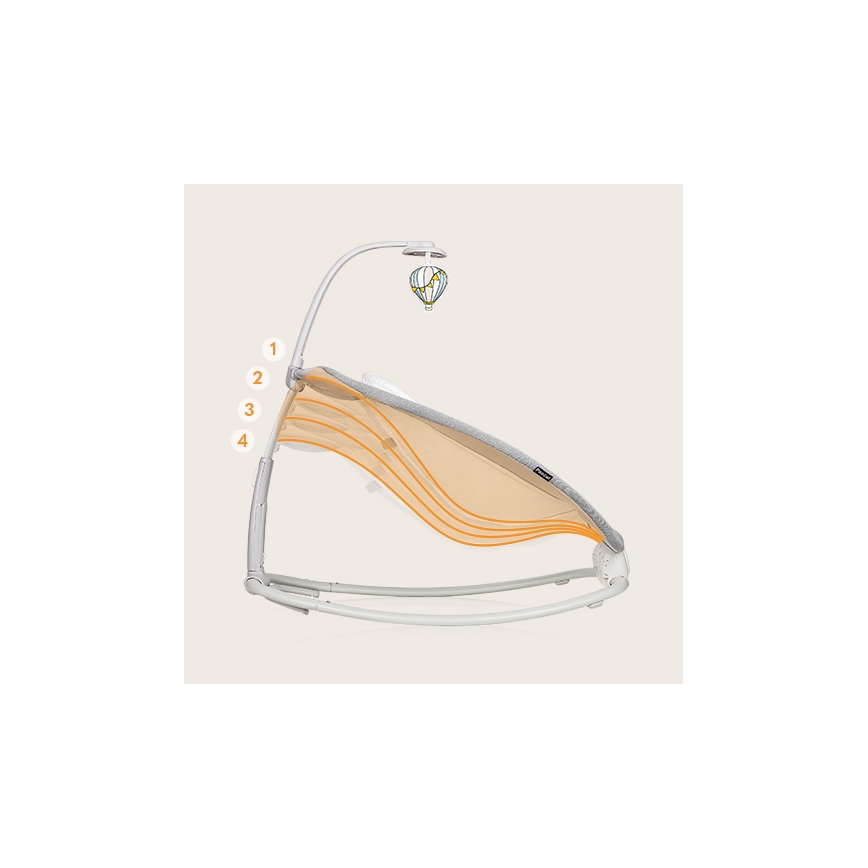 Lionelo - PASCAL Baby Vibrating Bouncer with Melody, 2xAA, Gray